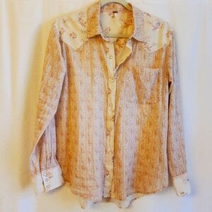 Free People Western Button Down Shirt